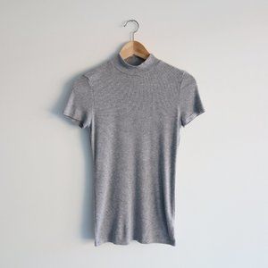 Anthropologie Turtleneck Jersey Top - Grey, XS